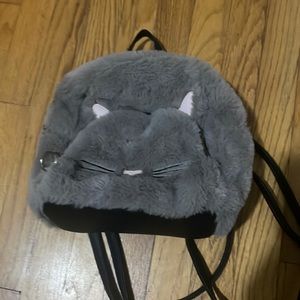 Kitty Backpack with Silver Zipper